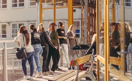 Receptionens terrass Fryshuset gymnasium.