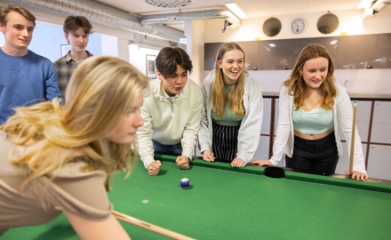 Biljardbord Påhlmans Gymnasium.