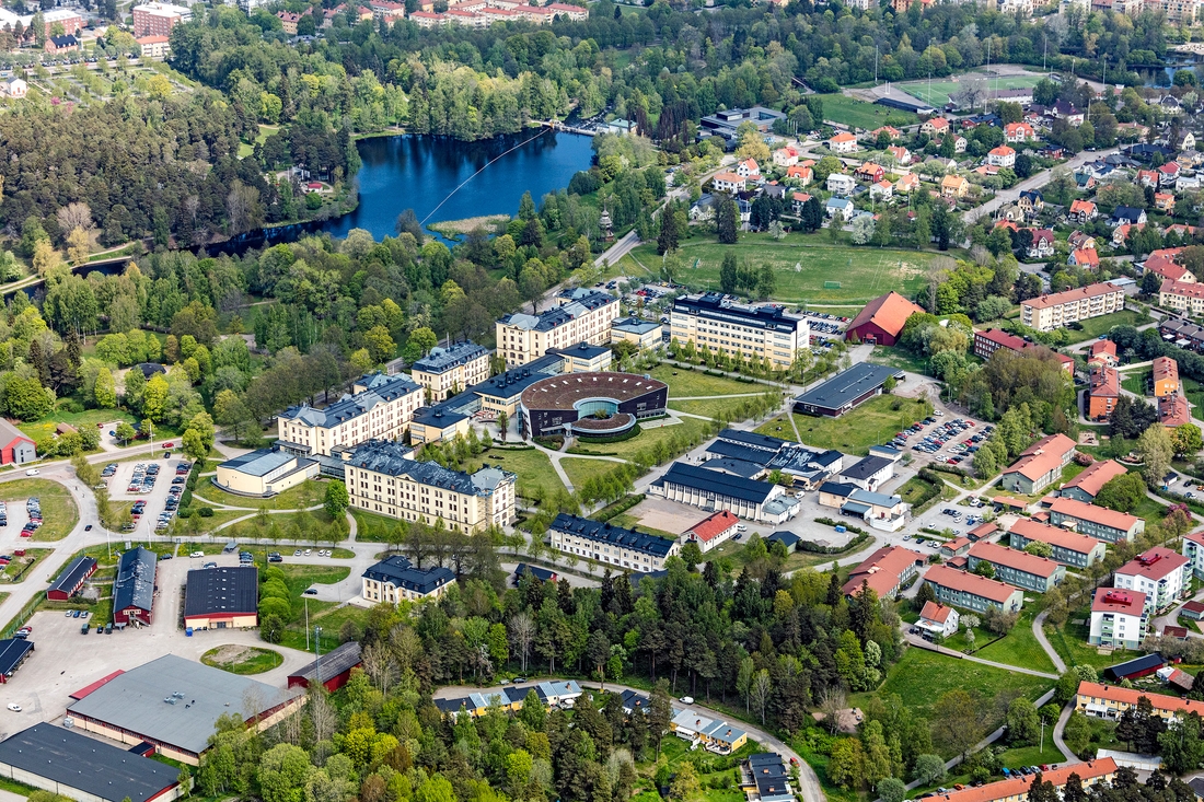 Flygfoto över campusområdet i Gävle